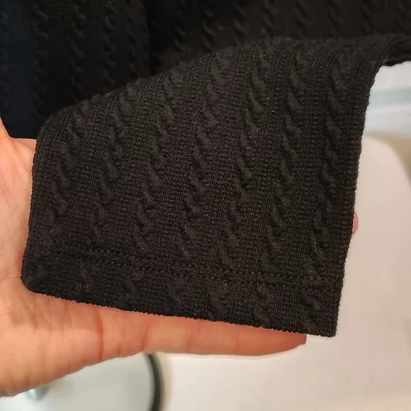 NAVY WOMENS LARGE TOMMY HILFIGER COLLARED CABLE KNIT PULLOVER PREPPY ACADEMIA - Picture 4 of 6